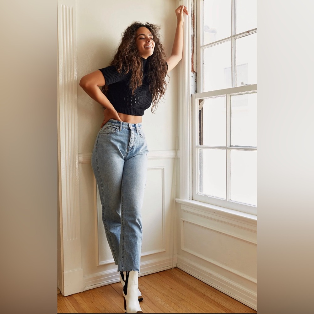 NEW Free People We the Free curvy straight  jeans button fly, women's size 29